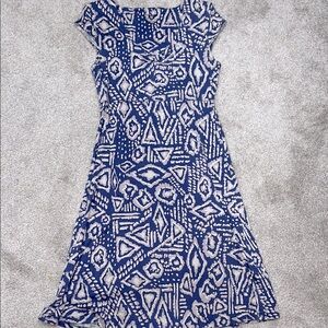 Blue Geometric Patterned Dress